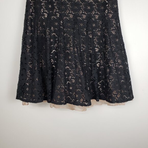 Betsey Johnson Black Lace Dress Elbow Sleeve Fit & Flare Pouf Womens Size 4 - Picture 5 of 11